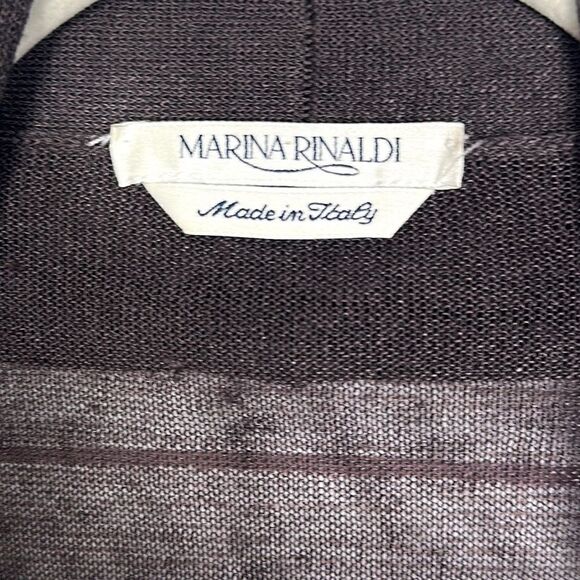 Marina Rinaldi Open Front Lightweight Semi Sheer Brown Draped Long Cardigan L - Picture 10 of 12